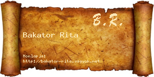 Bakator Rita névjegykártya